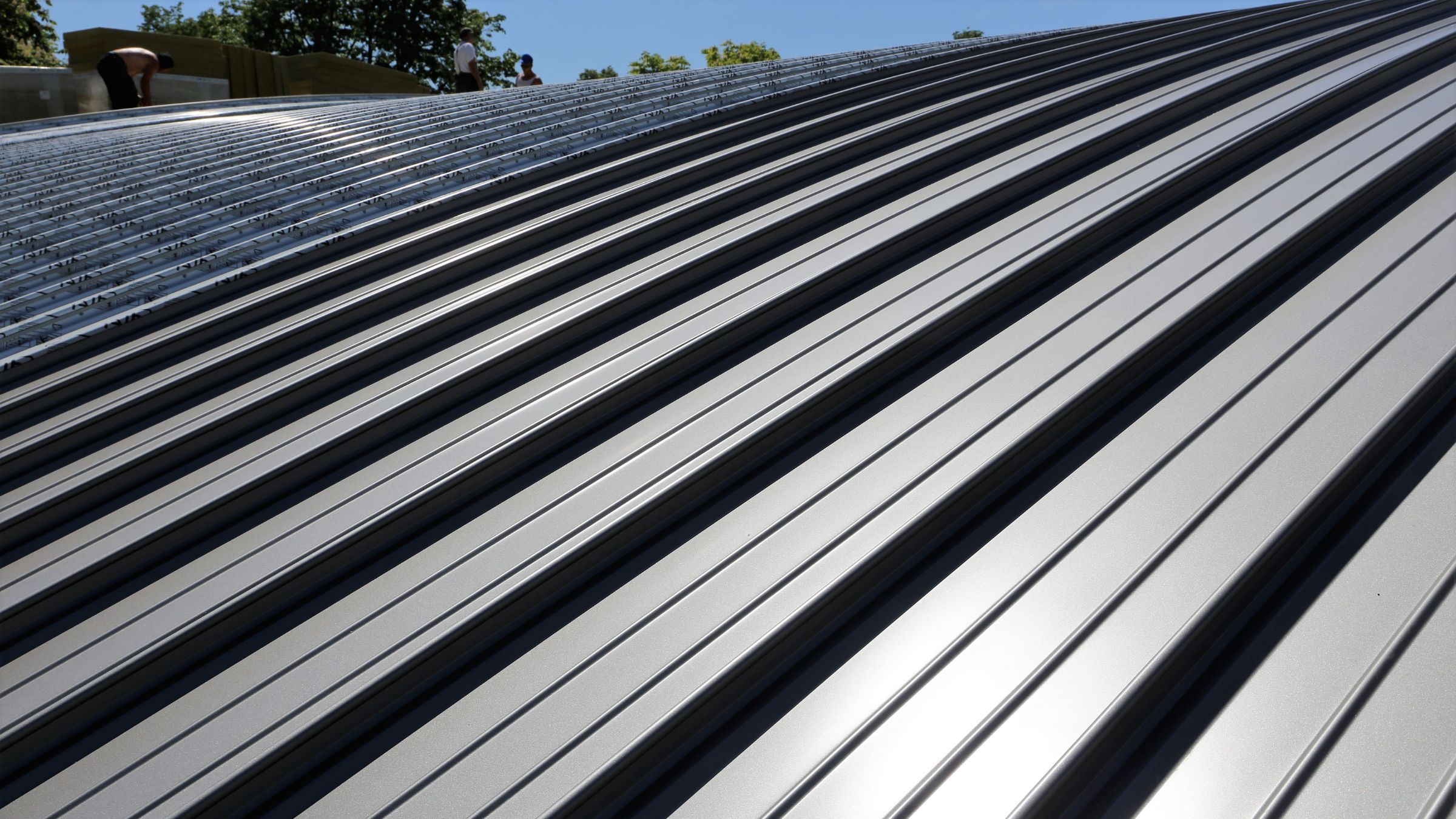 Standing seam metal roof on a residential home