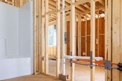 Bathroom stripped back to studs during demolition