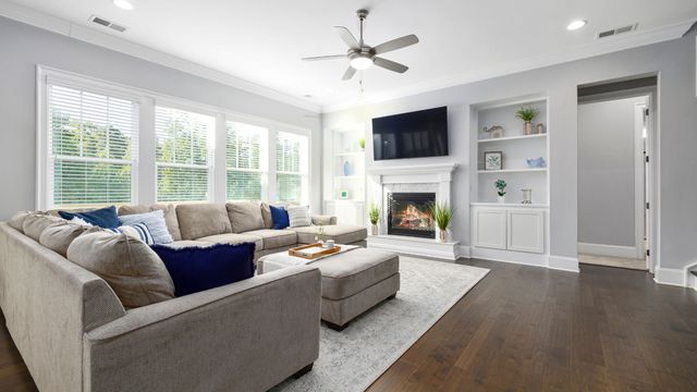 Newly installed double-hung windows in a bright living room